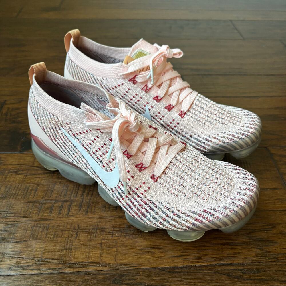 Nike Women's Air VaporMax Flyknit 3 Running Shoes Sneakers Size 12 Sunset Tint